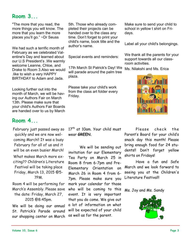 MSO March 2015 Newsletter. Room 3 and Room 4